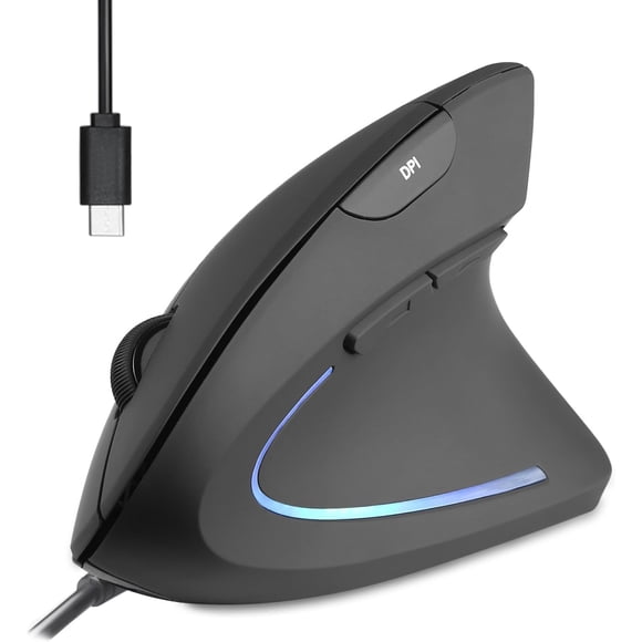Ratón Perixx PERIMICE-513C con cable vertical USB-C 1000/1600 DPI