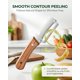 thumbnail image 2 of Pelador verduras mango madera engrosado acero inoxidable cuchilla arqueada ancha, 2 of 8