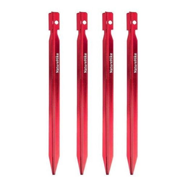 Set 4 Estacas Extra Largas Camping Tipo Y De Aluminio 25 Cm rojo Única