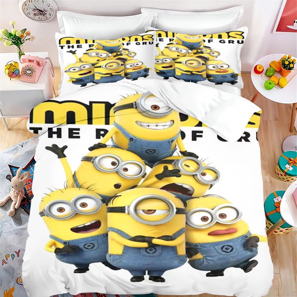 Minions Quilt Cover New Design Cartoon Duvet Soft Breathable 3D Cute Printed Comforter Warmth Polyester Bedding