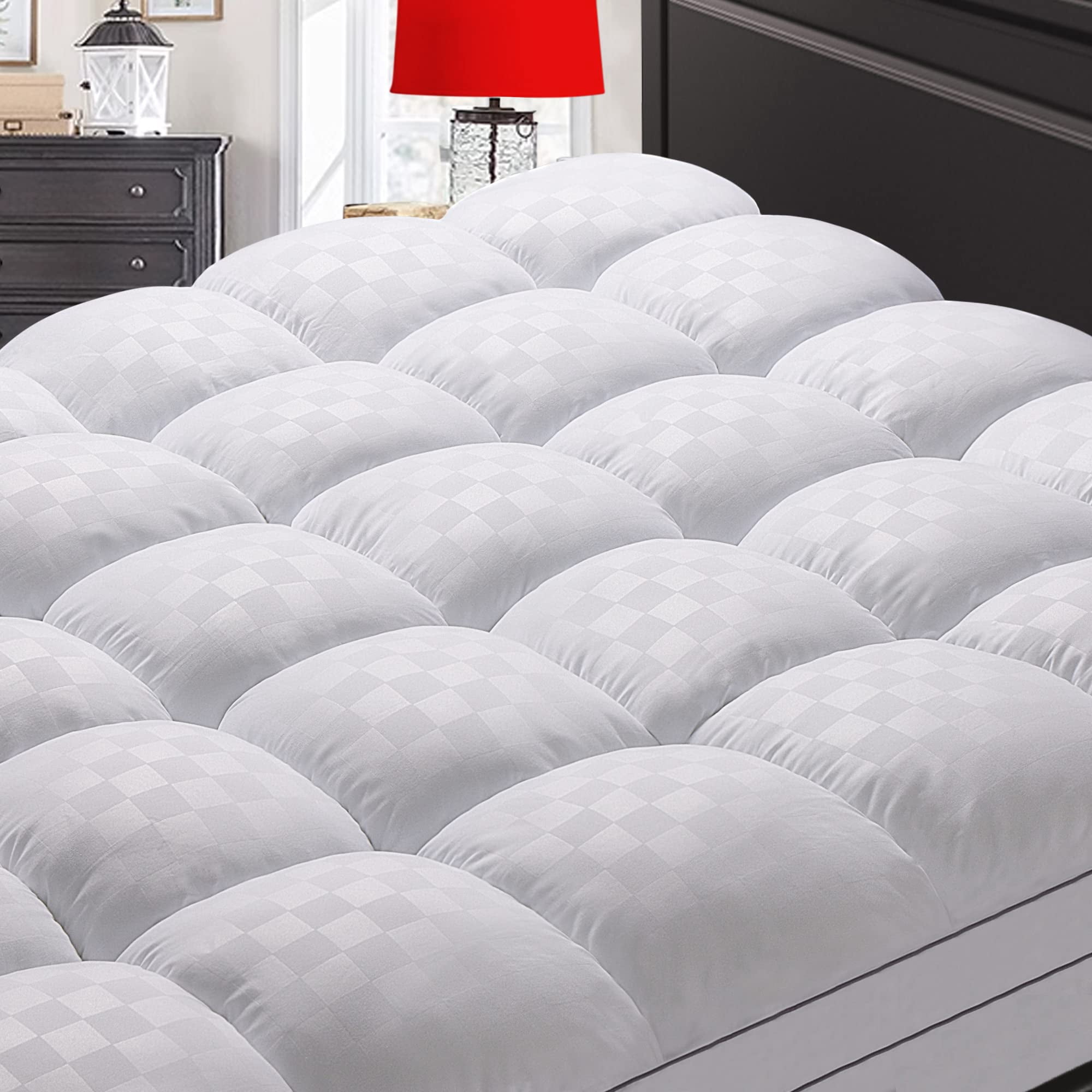 Samebed - Cubrecolchón Cal King Con Funda De Almohadilla Extra Gruesa