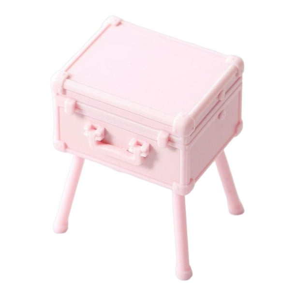 1/12 Estuche De Maquillaje En Miniatura Caja Organizadora De Cosméticos Accesorio Escena De Vida Rosa