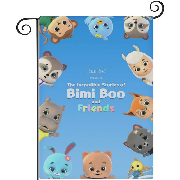 Bimi Boo y Amigos-bandera de jardín temática. 28CM*45CM