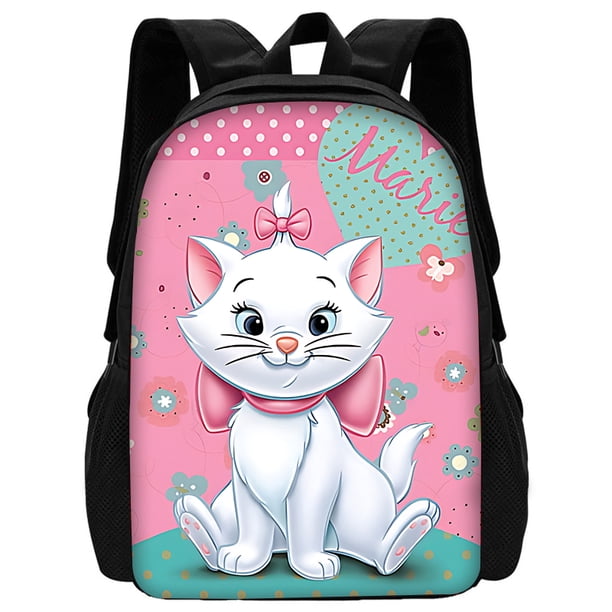 3 pcs set Cartoon Maries Cat Child School Backpack with Lunch Bags ,Pencil Bags ,Cartoon School Bags for Boys Girls Best Gift