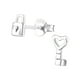 thumbnail image 1 of Aros Plata 925 Forma Llave Plateado, 1 of 2