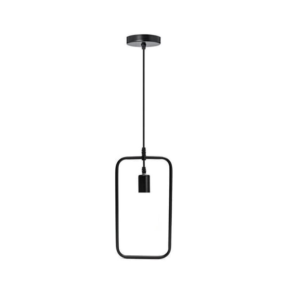 Lámpara Colgante Negro Rectangular E-27 Led Vintage