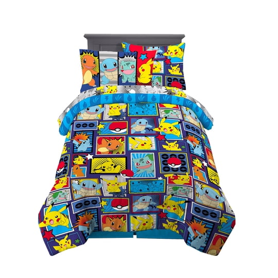Juego De Ropa De Cama Franco Pokémon Super Soft, Tamaño Doble, 5 Piezas