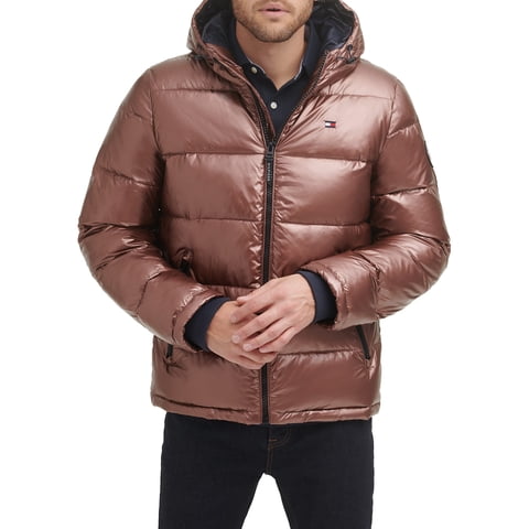 Chaqueta Tommy Hilfiger Classic Con Capucha Acolchada Para Hombre, Color Marrón