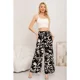 thumbnail image 2 of Pantalon Mujer Palazzo Floreado Tipo Lino Pretina Alta Elasticado 3008, 2 of 3