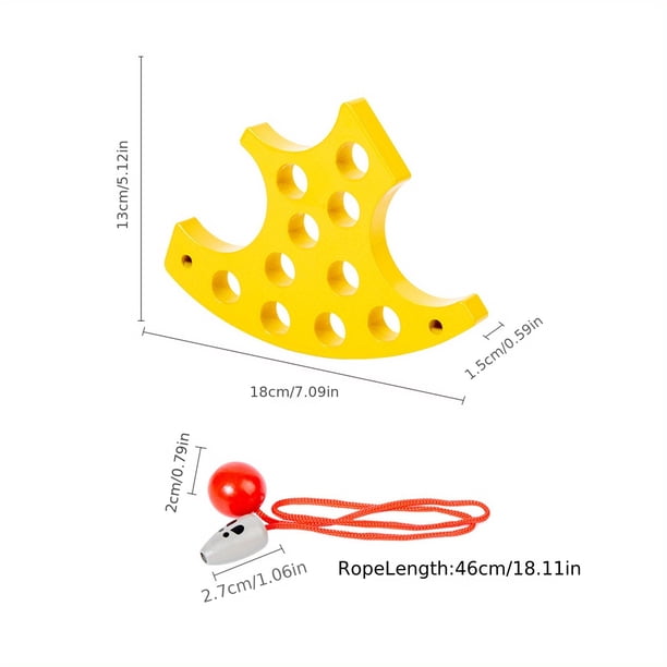 Wooden Cheese Threading Toy For Children, Montessori Early Education Fine Motor Threading Board Parent-child Puzzle Game 3 Years Old +