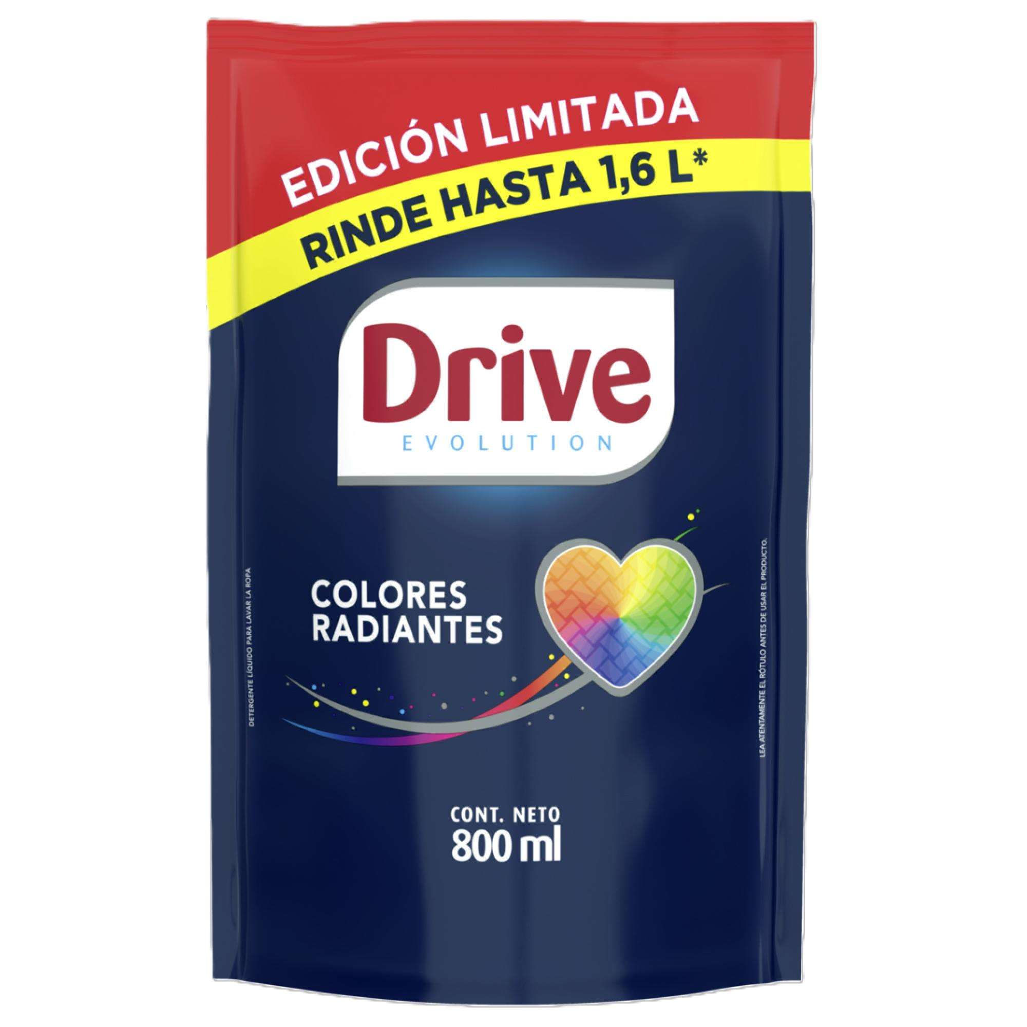 Detergente Líquido Evolution Colores Radiantes Doypack 800 ml Drive