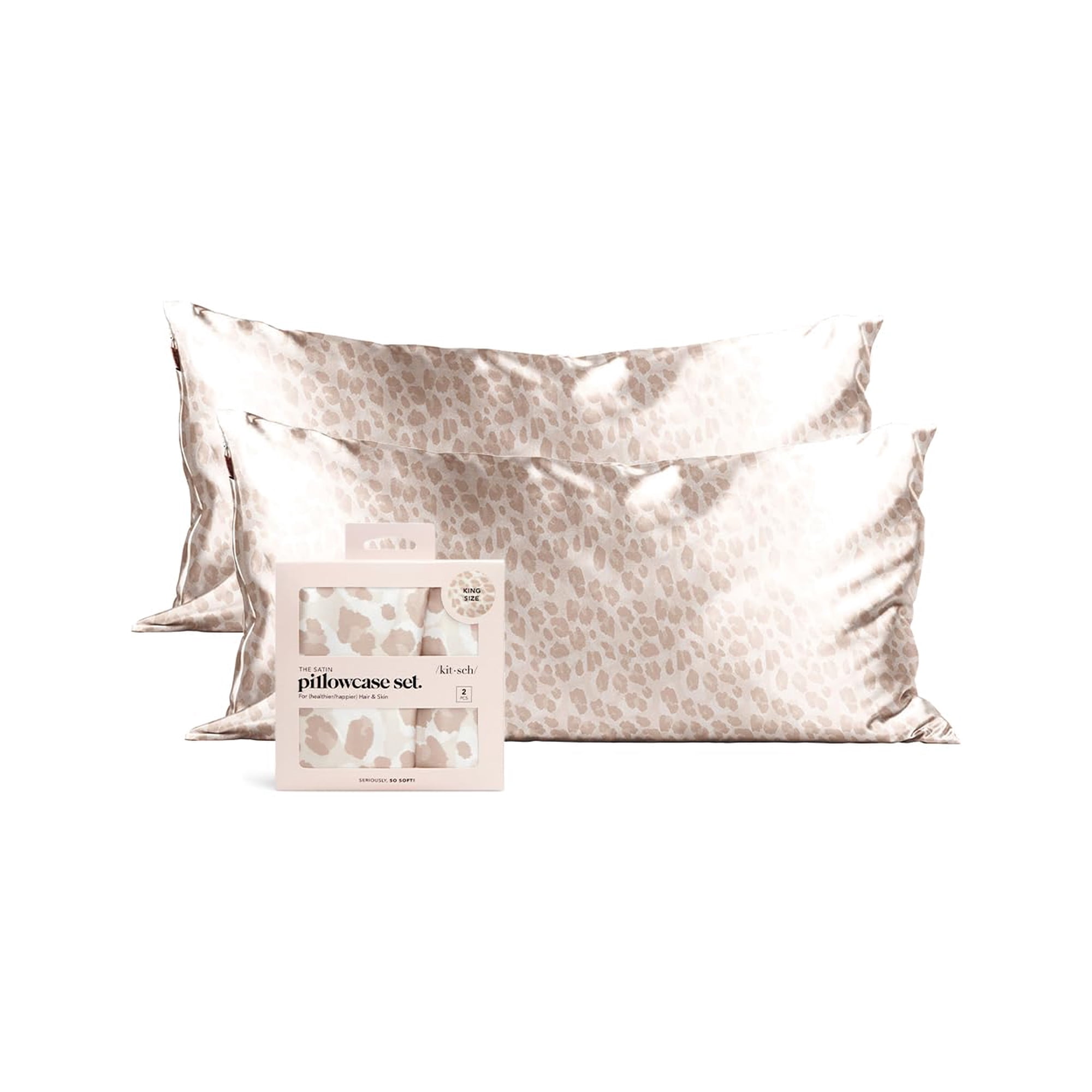 Funda De Almohada Kitsch De Satén Tamaño Queen, 2 Unidades, Más Suave Que La Seda