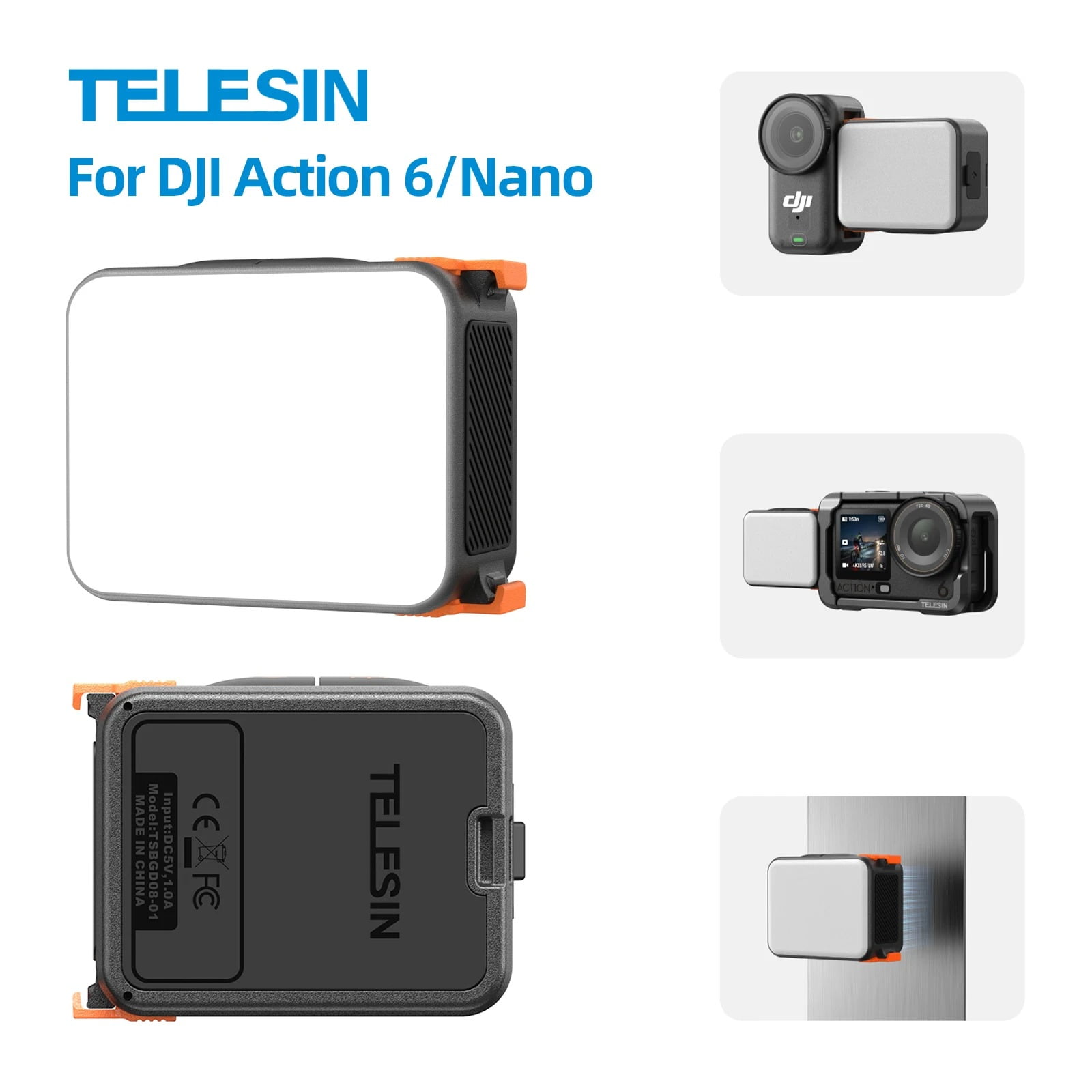 Telesin - Luz Led Magnética Para Dji Osmo Nano / Action 6