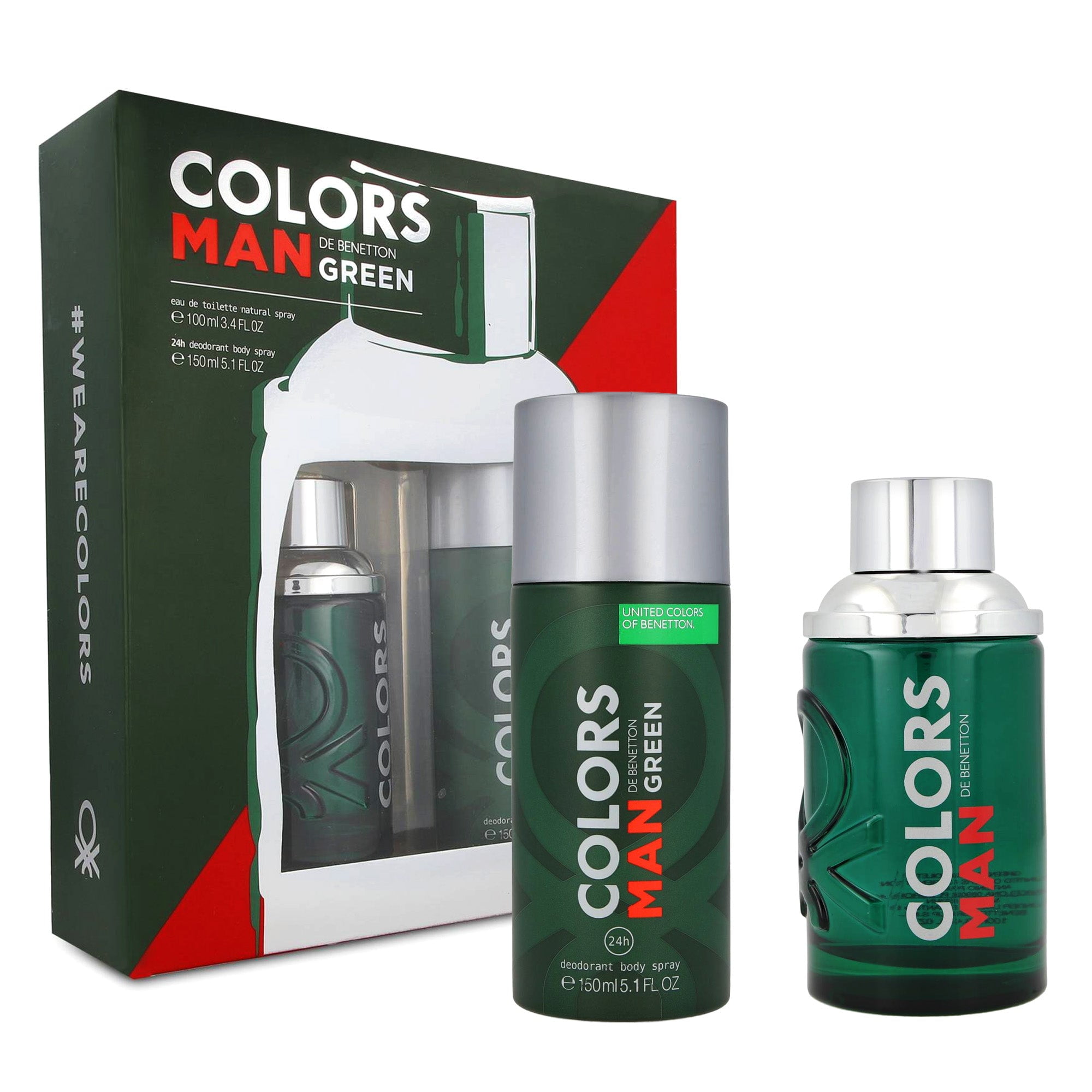Benetton Colors Green Set Edt 100ml + Deo 150ml Hombre