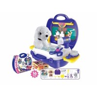 Jlg Importadora - Maletin Juguete Pet Store Peluquería Peluche Perrito 16 Accesorios