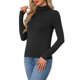 thumbnail image 4 of INSPIRE CHIC Camiseta de Mujer de Cuello Alto de Manga Larga, Viscosa Suave, Ajuste Ceñido, Básica, Elástica, para Superponer, Talla Extra Grande, Negra, 4 of 6