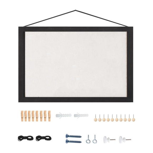 Tablero De Corcho Con 10 Chinchetas Para Colgar En La Pared, Para Decoración Del Hogar, Sala De Estar, Color Negro