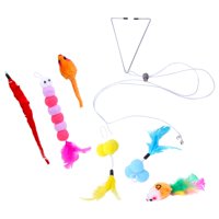 Magideal - Juguetes Para Juguetes Para 6Pcs Saltar Ejercicio Juguete Interactivo, Puerta Reemplazable Cuerda Elástica Gato Teaser