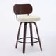 thumbnail image 2 of Swivel Bar Stools Set of 2, 26" Upholstered Faux Leather Counter Height Barstools with Walnut Back & Bentwood Legs, Mid Century Modern Bar Chairs Island Stools for Kitchen Counter, Beige PU, SW1864BG, 2 of 3