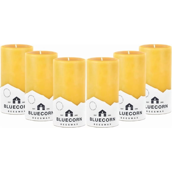 Vela Bluecorn Beeswax 3 × 6 cm - Pack de 6