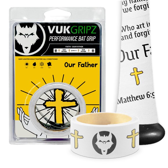 Cinta de agarre para bate de béisbol VukGripz Faith, antideslizante