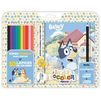 Set Lápices De Colores + 1 Libro Bluey Vertice