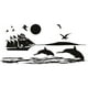 thumbnail image 1 of Decomural Dolphin Ship Ocean Scene WS-17848, 1 of 2