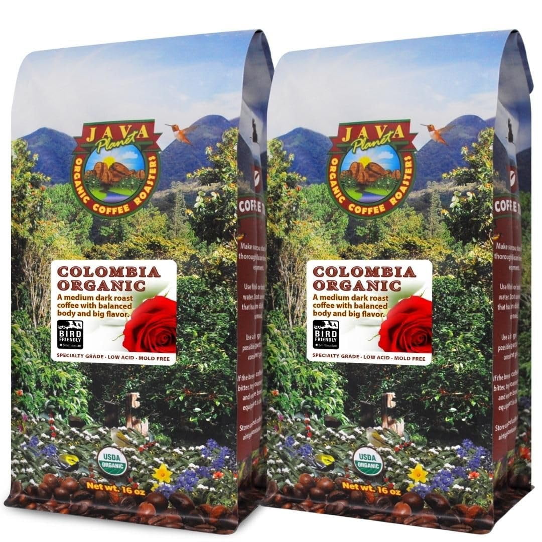 Java Planet - Café Orgánico Colombiano De Grano Entero, Baja Acidez, 2 Lb