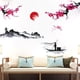thumbnail image 1 of 2 hojas de pegatinas de pared de estilo japonés con diseño de flor de cerezo roja, extraíbles y adhesivas., 1 of 6