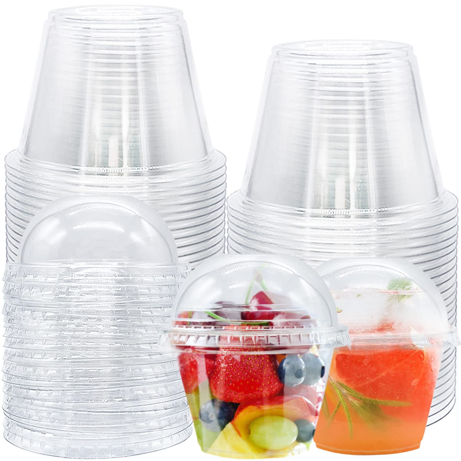 Vasos De Plástico Tiaiidi 180 Ml Con Tapa, Paquete De 50 Unidades, Para Parfait