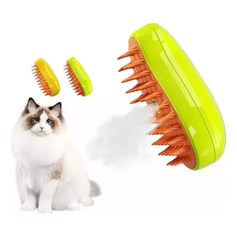 Max - Cepillo Automático Para Gatos A Vapor 3 En 1 Color Verde