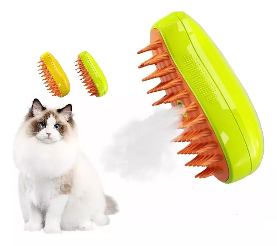 Max - Cepillo Automático Para Gatos A Vapor 3 En 1 Color Verde