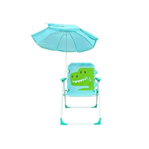 Babyluna - Silla Plegable Camping Animales Niños Con Sombrilla Verde