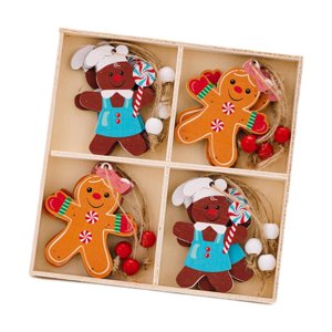 Magideal - 12 Piezas De Adorno Navideño De Hombre De Jengibre, Colgante De Hombre De Jengibre, Colgante De Dibujos Animados Para Decoración De Fiesta De Árbol De Estilo C