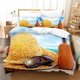 thumbnail image 1 of Straw Hat Sand Beach Quilt Duvet Cover Set Pillowcase Children3-Piece Bedding Set, 1 of 5