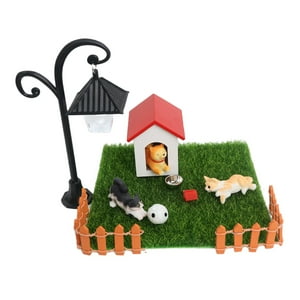 Genérico - Juego De Cachorros De Animales Al Aire Libre, Decoración De Casa De Muñecas Para Perros Y Mascotas