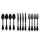 thumbnail image 4 of Cubiertos Desechables Tenedores De Plástico Cucharas Cuchillos Decoración Para Fiestas Cubiertos Negro, 4 of 5