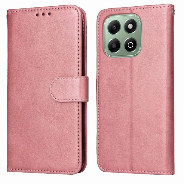 Funda Billetera para Honor X6B 4G con Porta Tarjetas y Soporte Ajustable Rosa