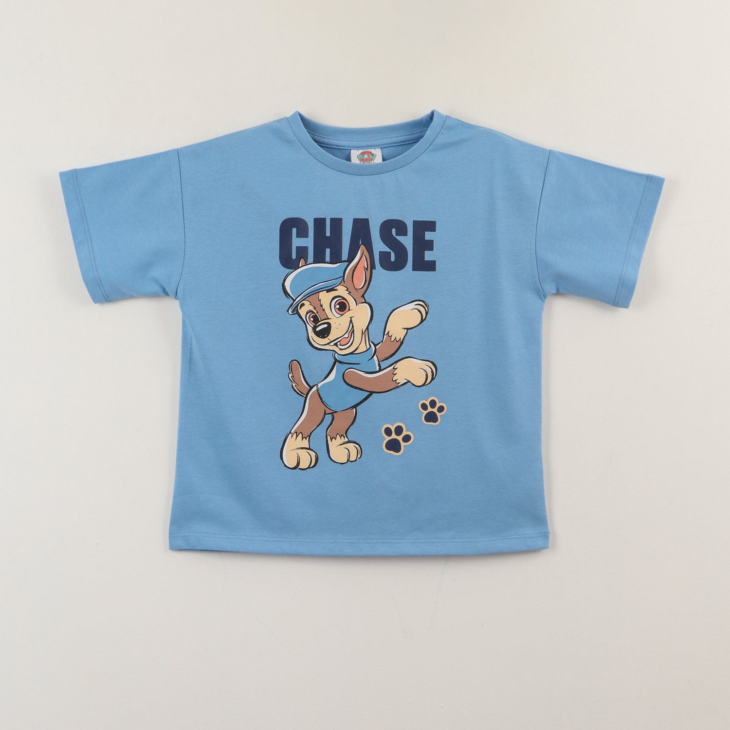 Polera Manga Corta Niño Azul Chase Jump Paw Patrol