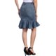 thumbnail image 3 of INSPIRE CHIC Falda de Mezclilla Ajustada con Volantes en la Rodilla para Mujer, Regreso a Clases, S Azul Gris, 3 of 6