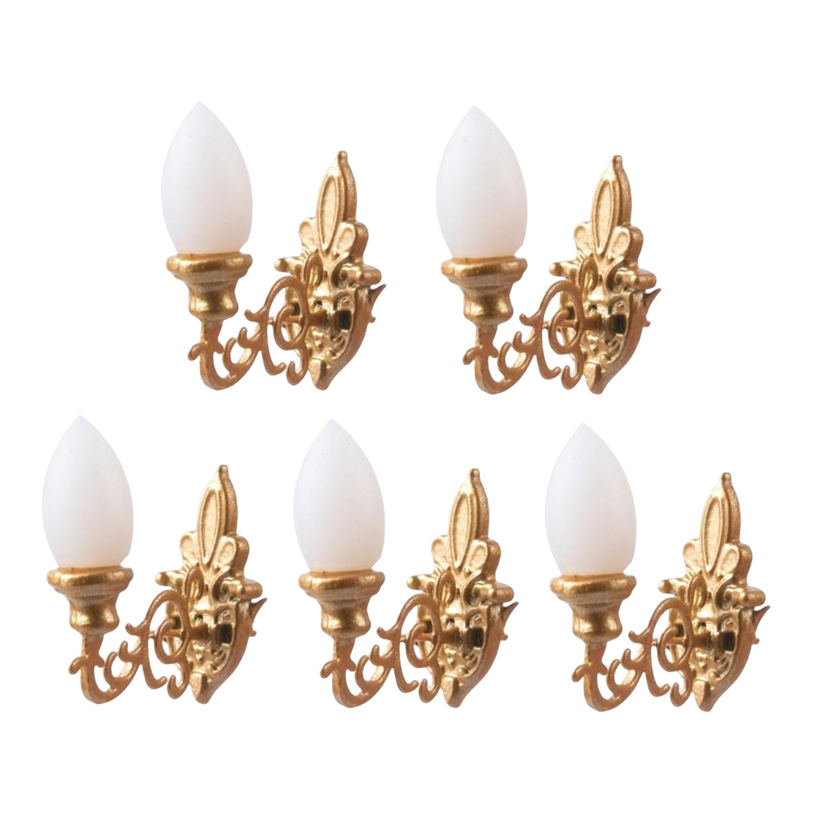 Bothyi - 5 X Lámparas De Pared En Miniatura, Juguetes Para Decoración De Casa De Muñecas Diy, Niños Dorados