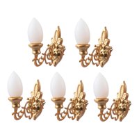 Bothyi - 5 X Lámparas De Pared En Miniatura, Juguetes Para Decoración De Casa De Muñecas Diy, Niños Dorados