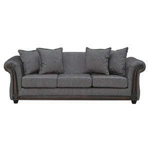 Masel - Sofá Esmirna 3C Tela Gris Oscuro 200X90X85