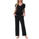 thumbnail image 1 of INSPIRE CHIC Pijamas para Mujer Cuello en V Manga Corta con Pantalones con Cordón Conjunto de Ropa de Dormir Estampado con Bolsillos S Negro, 1 of 6