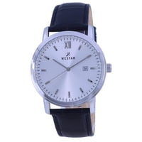 Westar - Reloj 50244Stn107 Esfera Blanca Correa De Cuero Cuarzo Para Hombre, Blanco