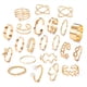 thumbnail image 1 of 22pcs Exaggerated Love Pattern Rings - Golden and Silver Color Twist Wave Joint Ring Set for Women - Perfect Party Favors, 1 of 4