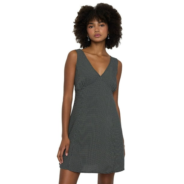 Vestido Mujer Corto Cuello V Print Punto Negro Corona