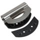 thumbnail image 1 of Herramienta para picar ensaladas, cuchillo de mezzaluna de chef a cuadros, inoxidable, 1 of 9