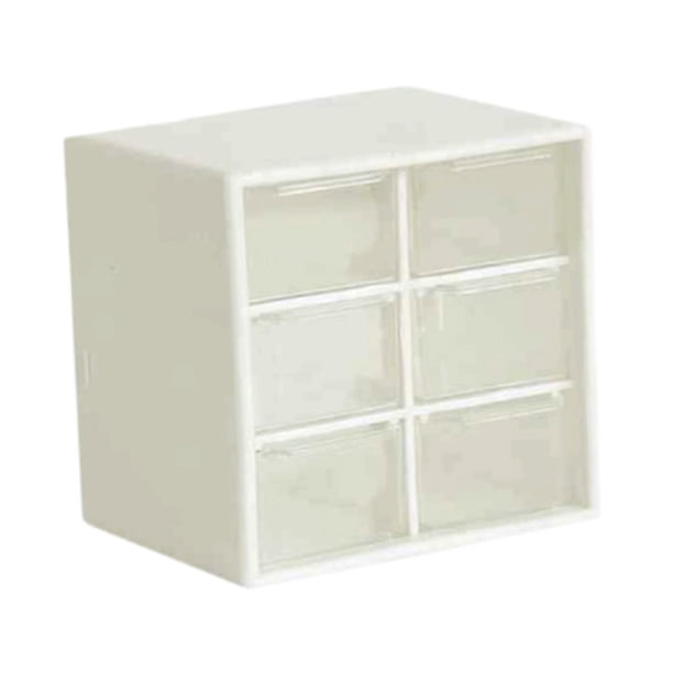Mini cajón organizador para escritorio, organizador de cuentas, estuche de almacenamiento de joyas para mujer, pequeño organizador con cajones para su Blanco