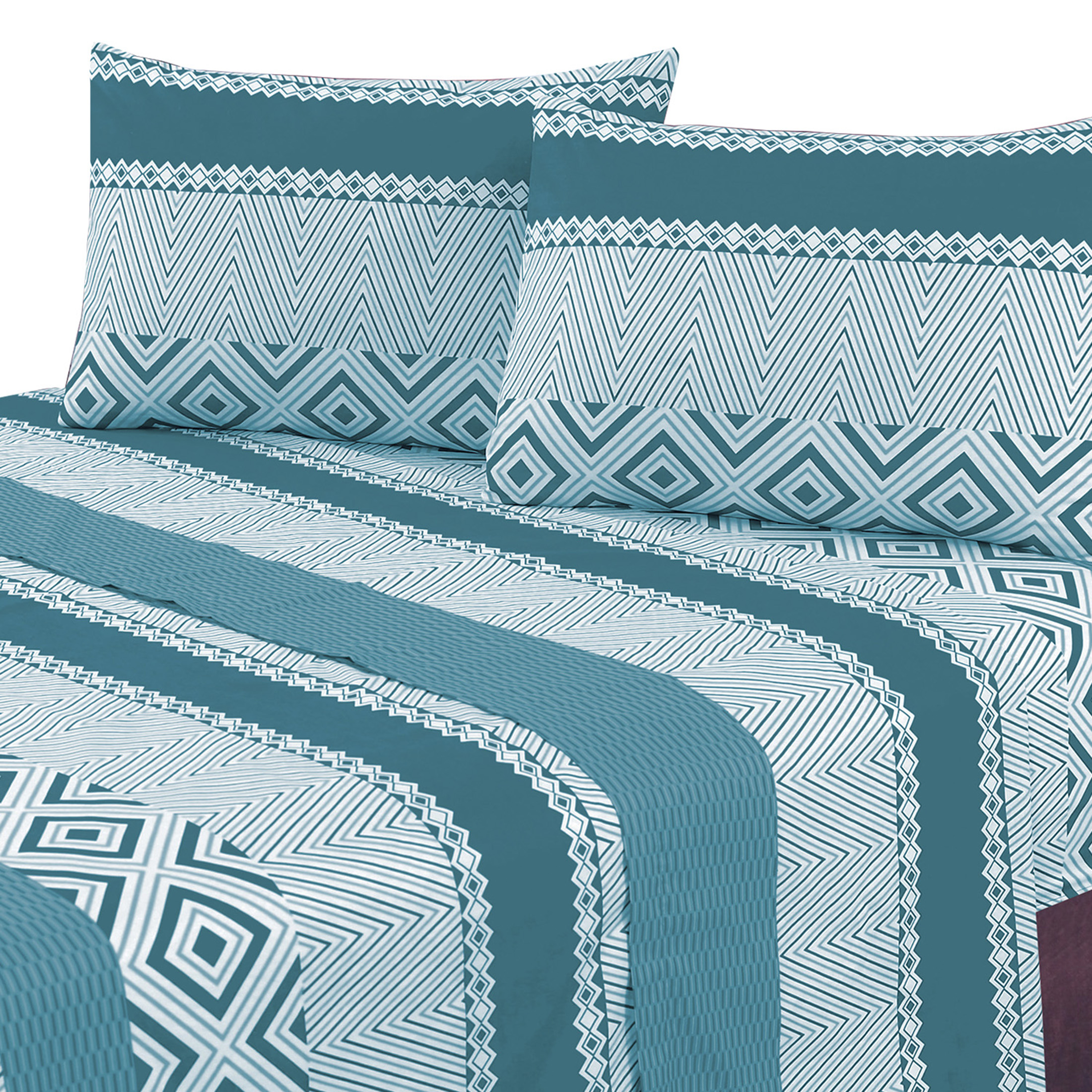 Mallorca - Juego De Sábanas T144 Illinois Petróleo King